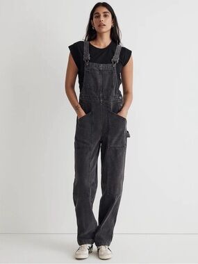 NWOT Madewell Denim Oversized Carpenter Overalls in Hartwell Wash Small Utility